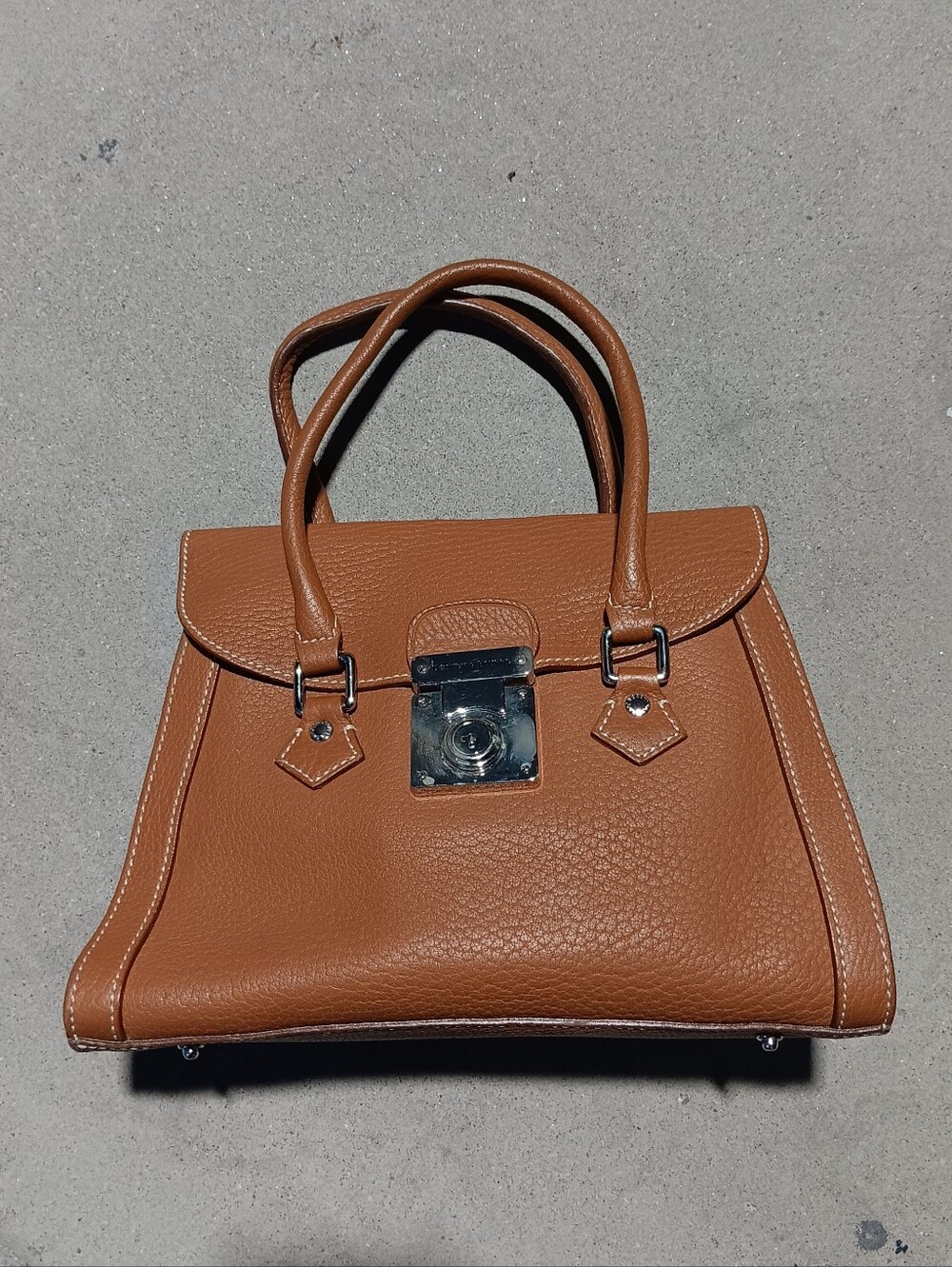 DOONEY & BOURKE  Brown Pebbled Satchel Top Handle All Weather Leather Handbag